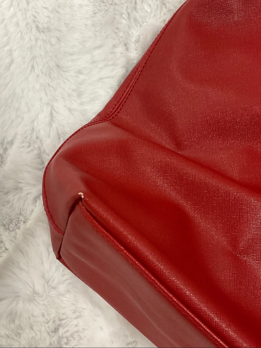 Banana Republic Red/Orange Tote with Tan Straps